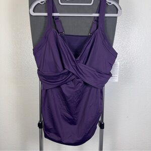 Lands’ End Purple Twist Front Swimsuit Top Size 16W